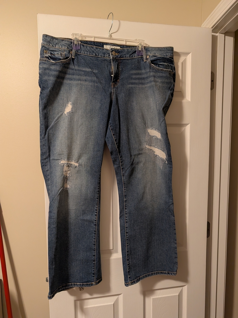 torrid Distressed Boot Cut Jeans in Blue